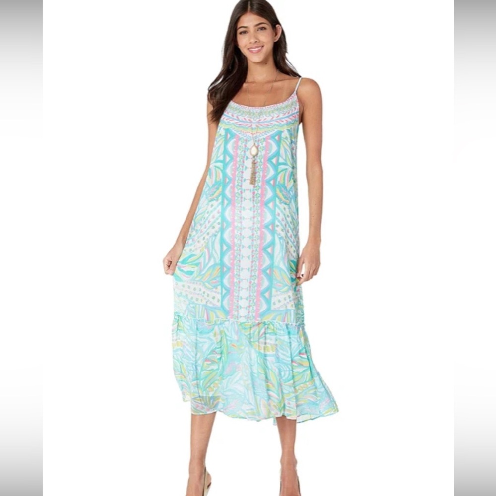 EUC Lilly Pulitzer Winni Midi Dress Maraca My World Size S